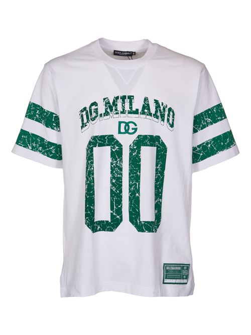 Cotton T-shirt with logo print DOLCE & GABBANA | G8RZ2ZG7NPBW0800